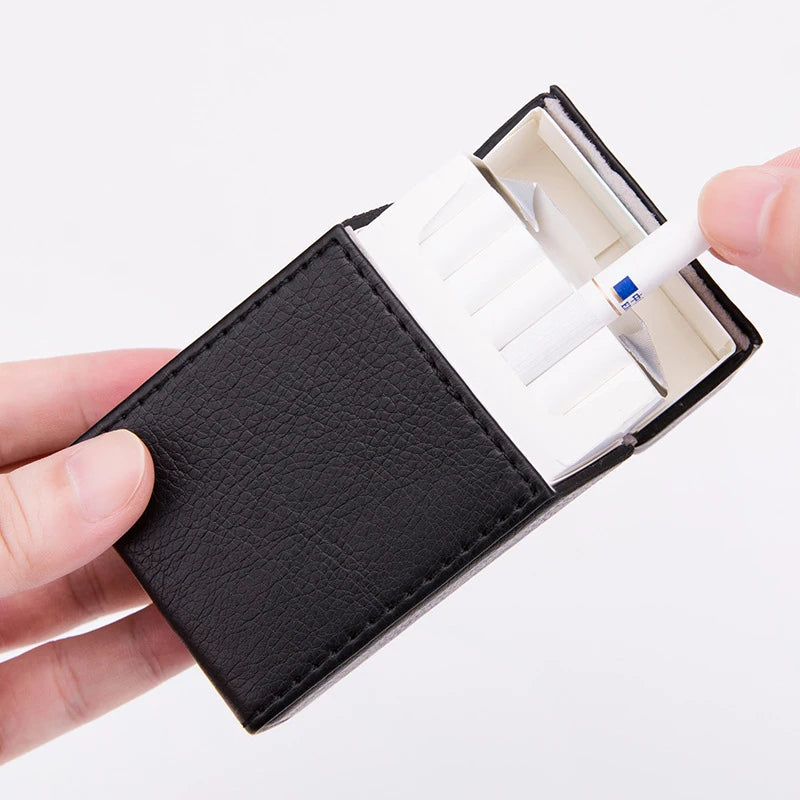 Zigarettenetui Etui 20 Zigaretten Dose Metall Box Mini Kunst Leder Gadgets