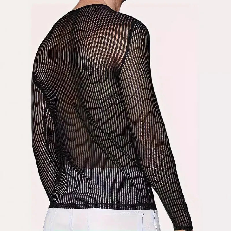 Fetisch Fashion Männer Oberteil Sexy Shirt Herren Body Hemd Transparent Clubwear