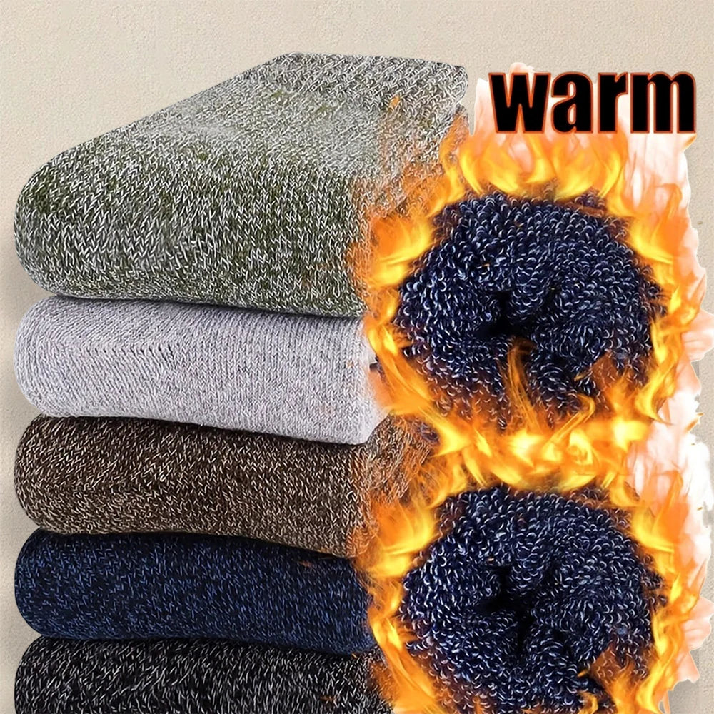 5 Paar Herren Wintersocken Socken Merinowolle Norweger Wollsocken Größe 38-45