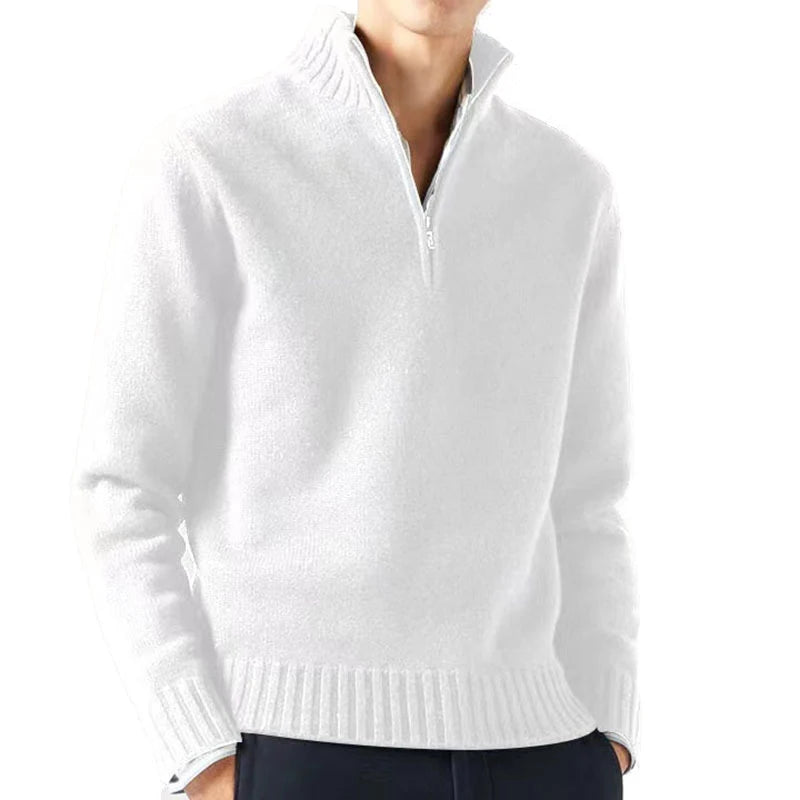 Herren Pullover Sweatshirt Troyer Pulli Sweater Stehkragen Zipper Langarmpulli