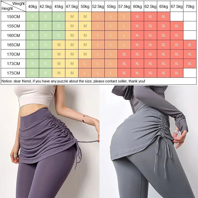 Yoga Leggings Mini Kleid Damen Hose Fitness Hosenrock Leggins Rock Tennisrock