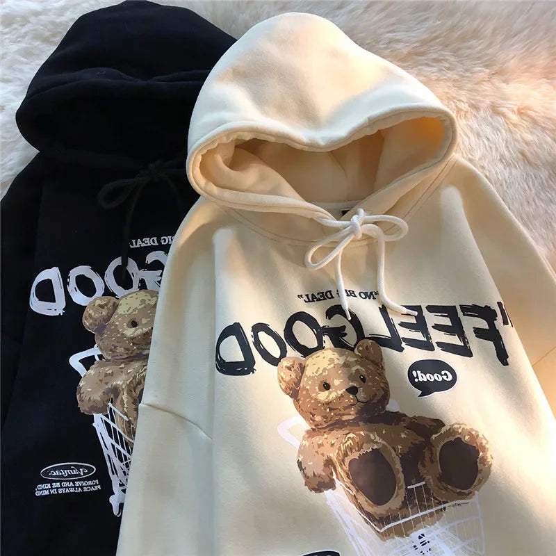 Teddybär Kapuzenpullover Sweatshirt Fleece Hoodie Pulli Damen Kapuzenpulli Streetwear