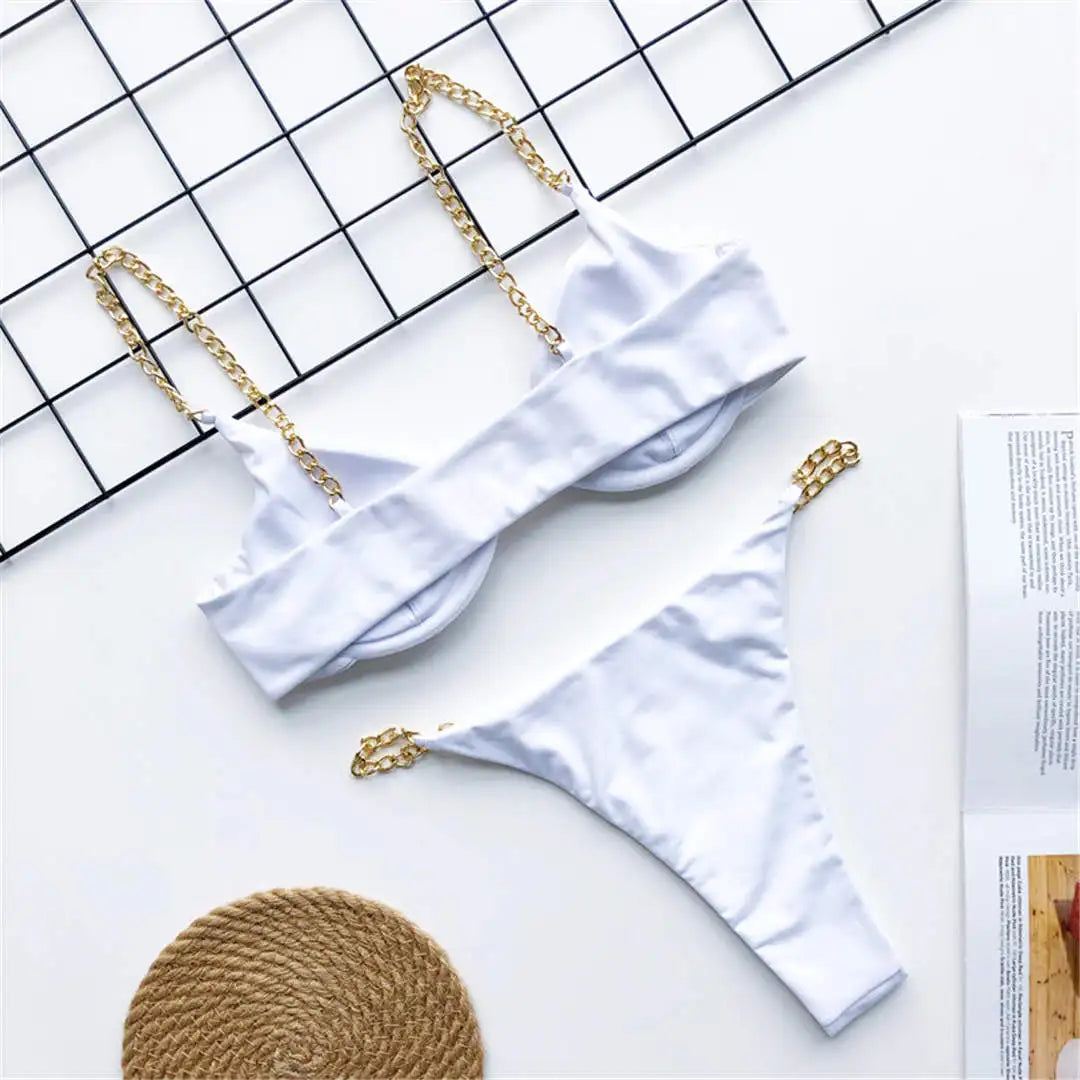 Frauen Bademode High Cut Bikini Set Sexy Push Up Badeanzug Damen Tanga Swimwear