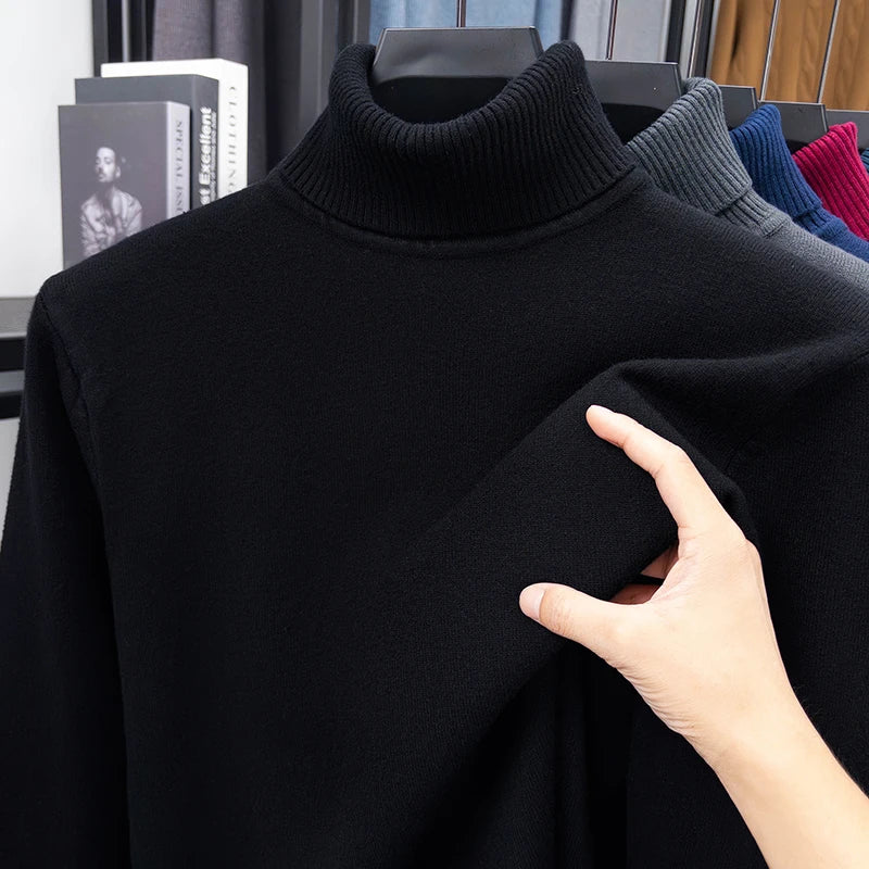 Herren Rollkragen Pullover Sweatshirt Leichter Pulli Sweater Shirt Langarmshirt