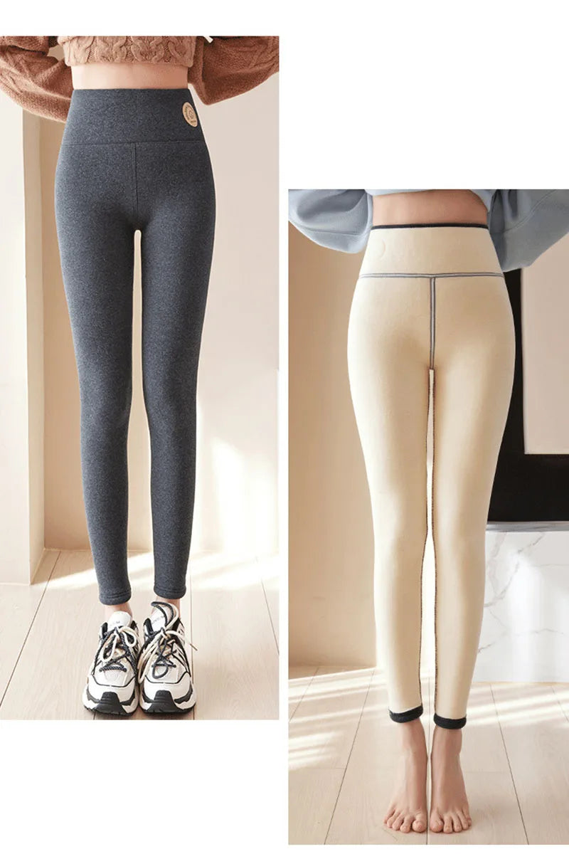 Frauen Hose Winter Leggins Warm Thermohose Innenfleece Leggings Strumpfhose