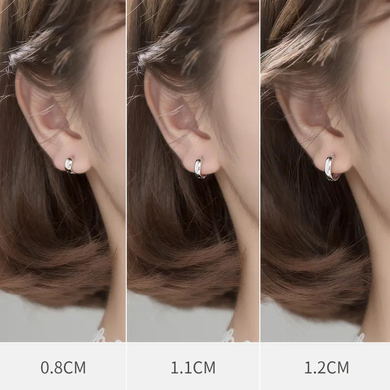 1 Paar Creolen aus 925 Sterling Silber Ohrringe Zirkonia Ohrstecker NEU