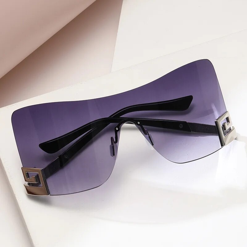 Designer Sonnenbrille Damen Herren Quadratische Übergröße Gläser Vintage UV400