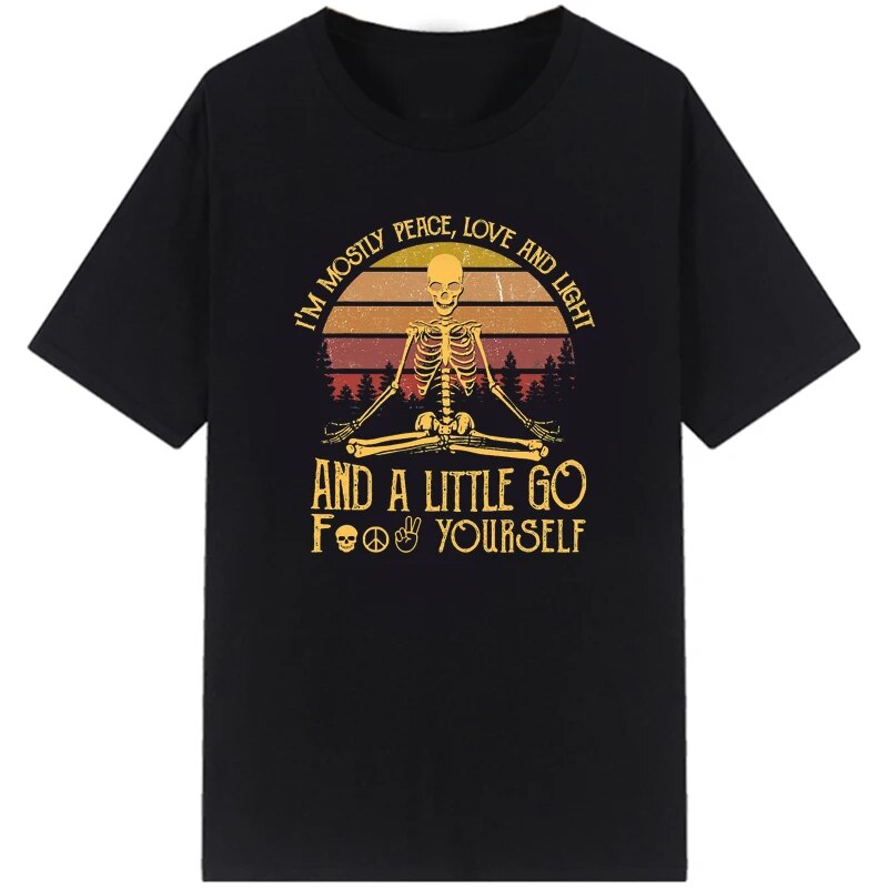 Damen Sommer Top Namaste T-Shirt Rundhals Streetwear lockeres Damentop