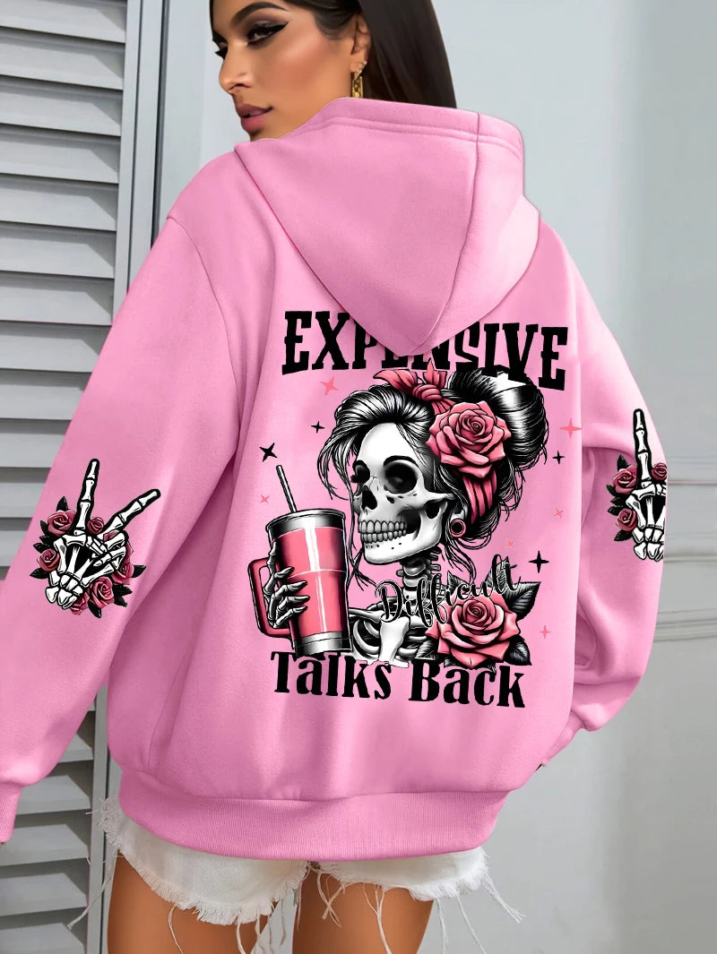 Punk Kapuzenpullover Sweatshirt Fleece Hoodie Pulli Damen Kapuzenpulli Shirt