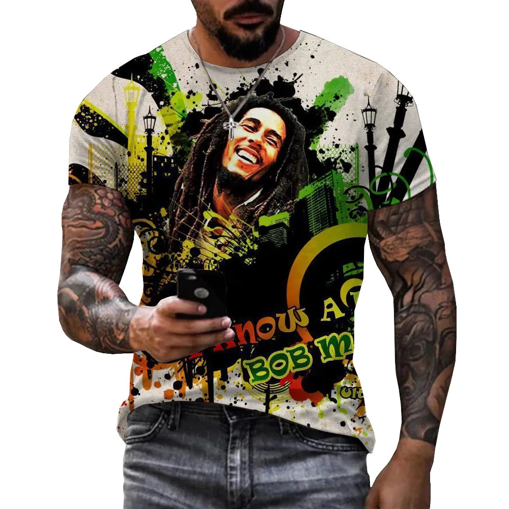 Herren Fashion Vintage 3D T-Shirt Rundhals Unisex Sommer Streetwear