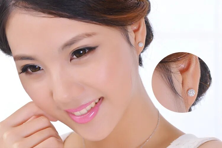 1 Paar Ohrstecker aus 925 sterling Silber Ohrringe Ohrschmuck Zirkonia Creolen