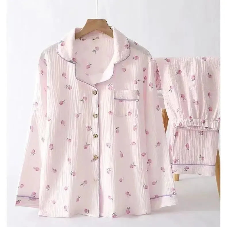 Pyjama für Damen Nachtwäsche Nachthemd Schlafanzug Zweiteiliger Hausanzug