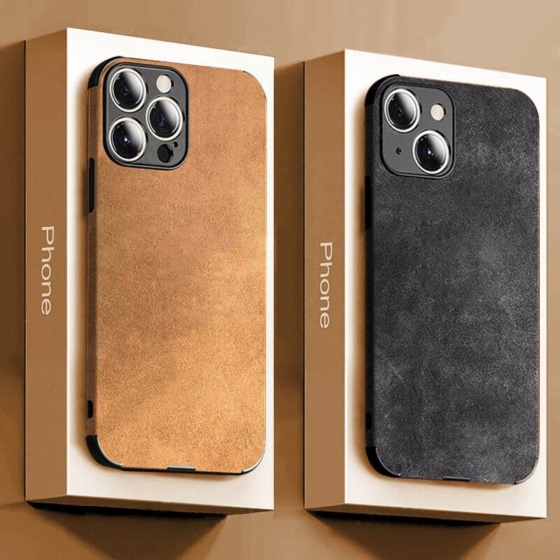 LEDER Handy Hülle IPhone 15 14 13 12 Pro Max Fashion Tasche Cove Schutzhülle