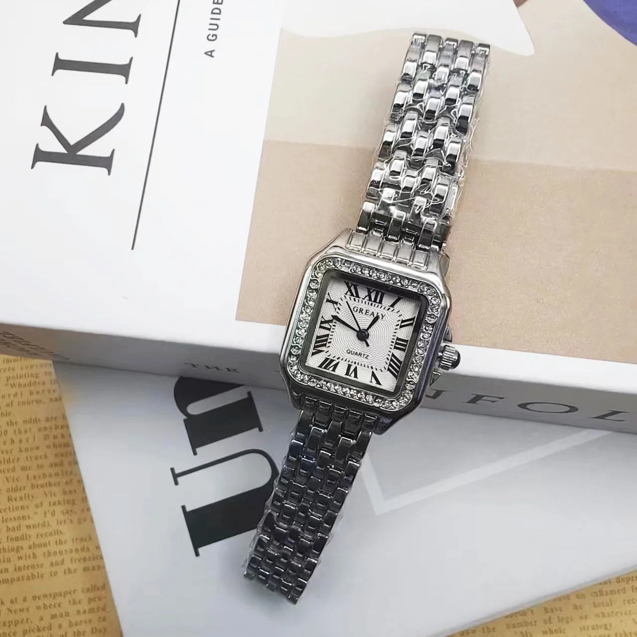 Damen Armbanduhr Quarzuhr Luxus Quartz Armband Uhr Chronograph Business Damenuhr
