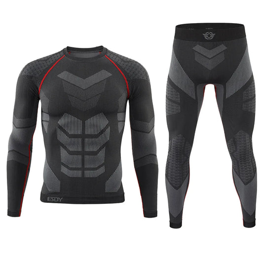 Herren Leggings Sporthose Set Kompressionsshirt Laufshirt Hose Kompressionshose