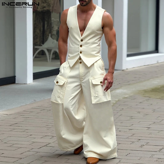 2 Tlg Set Männer Hose Weste Haremshosen Pumphosen Pluderhosen Hosenrock Herren