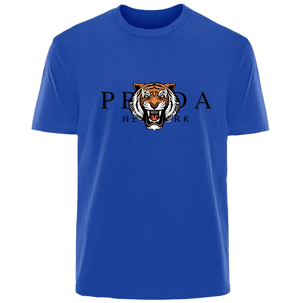 Männer T-Shirt Tiger Herrenmode Shirts Hemden Streetwear 100% Baumwolle Tank Top