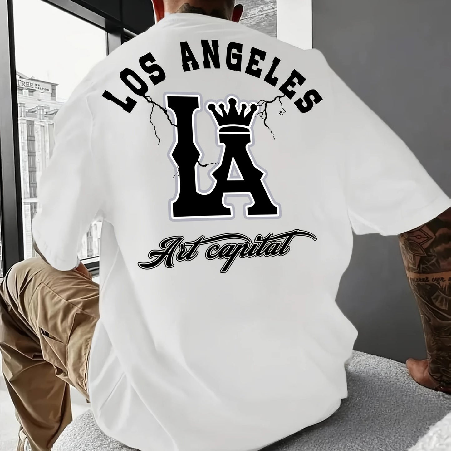 Herren T-Shirt Los Angeles Shirt Rundhals Streetwear Tank Top Hemd Polohemd