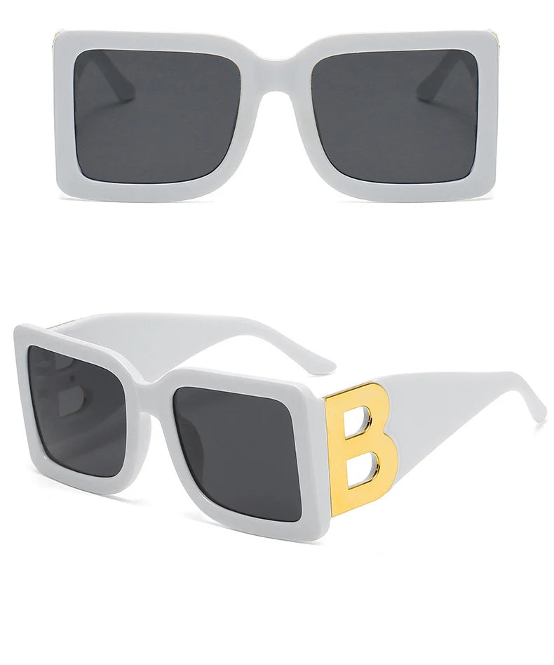 Designer Luxus Brille Sonnenbrille Damen Quadratische Übergröße Gläser Vintage