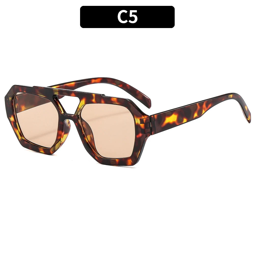 Damen Sonnenbrille Designer Luxus Brille Quadratische Übergröße Gläser Vintage