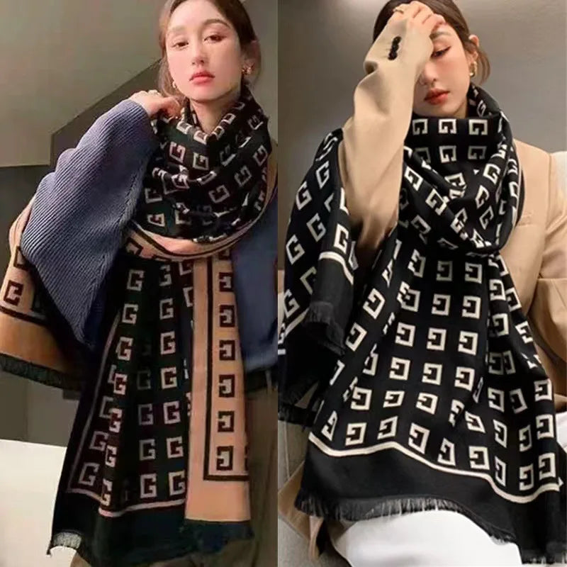 Damen Winterschal Stola Schlauchschal Halstuch Fashion Strickschal Loop Schal