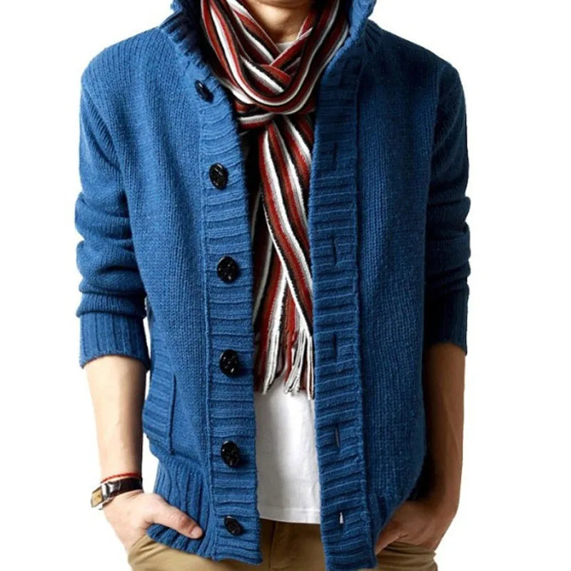 Herren Herbst Jacke Übergangsjacke Sweatjacke Sweater Strickjacke mit Zopfmuster