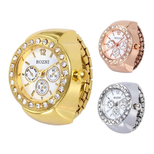 Fashion Fingeruhr Ringuhr Punk Finger Mini Uhr Quarzuhr Ring Herren Damen