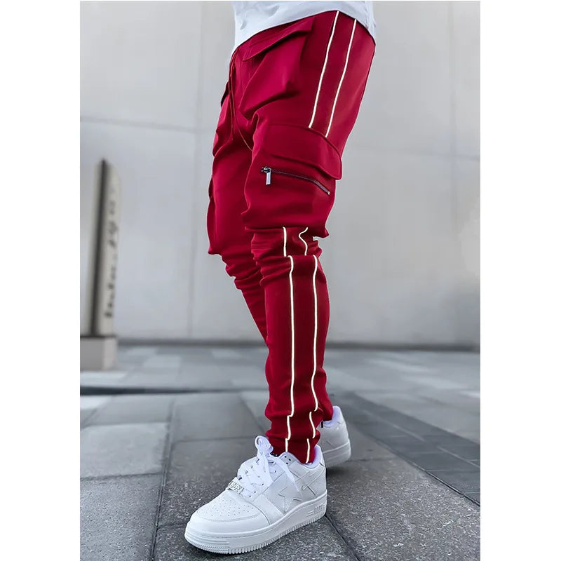 Herren Sporthose Jogger Jogginghose Sweatpants Trainingshose Cargo Hose mit Zip