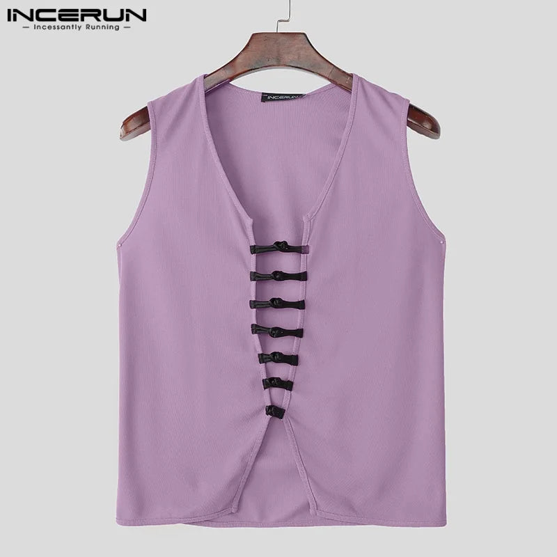 Herren Oberteil Ärmellos Weste Tank Top Sexy Shirt Clubwear Muskel T-Shirt