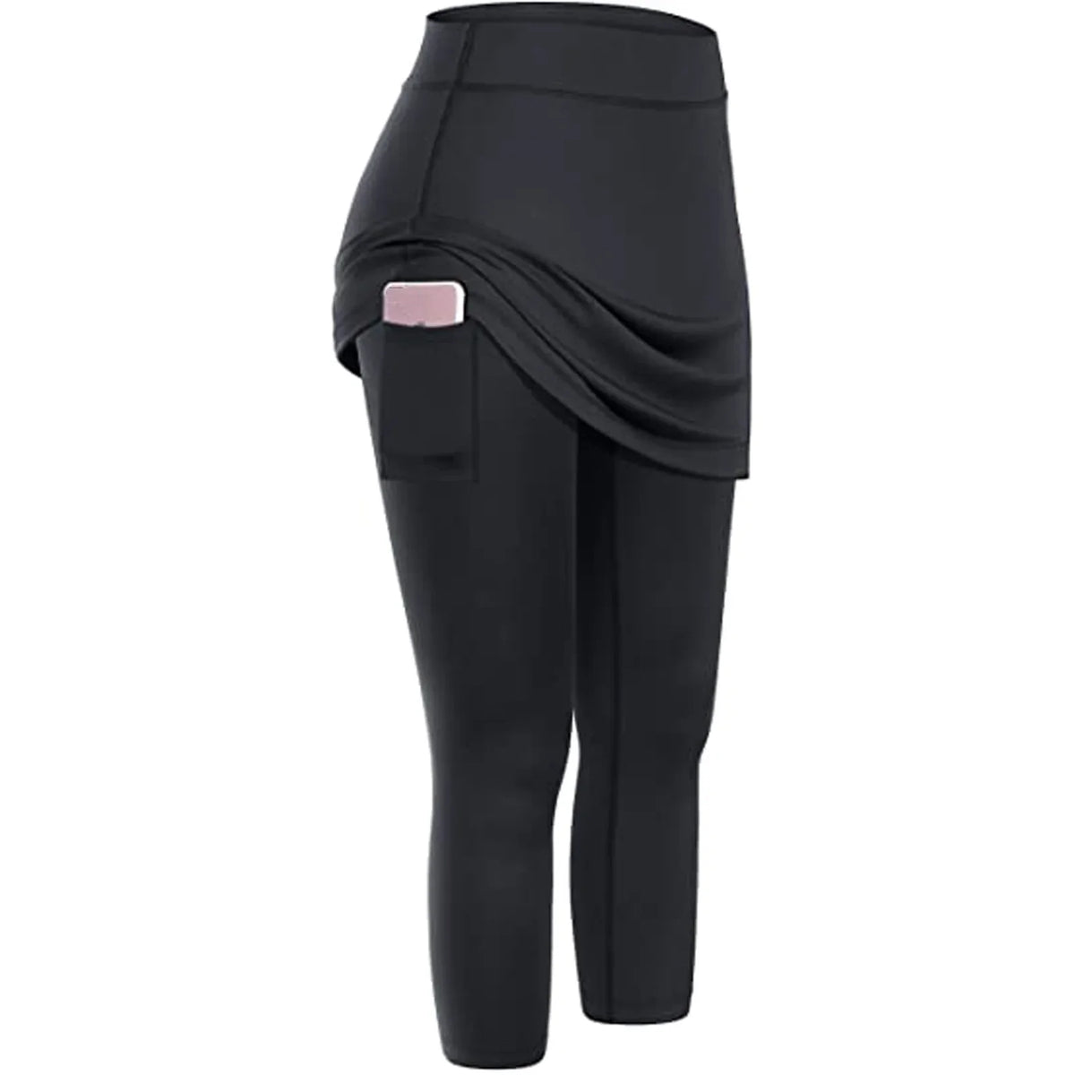 Yoga Leggings Mini Kleid Damen Hose Fitness Hosenrock Leggins Rock Tennisrock