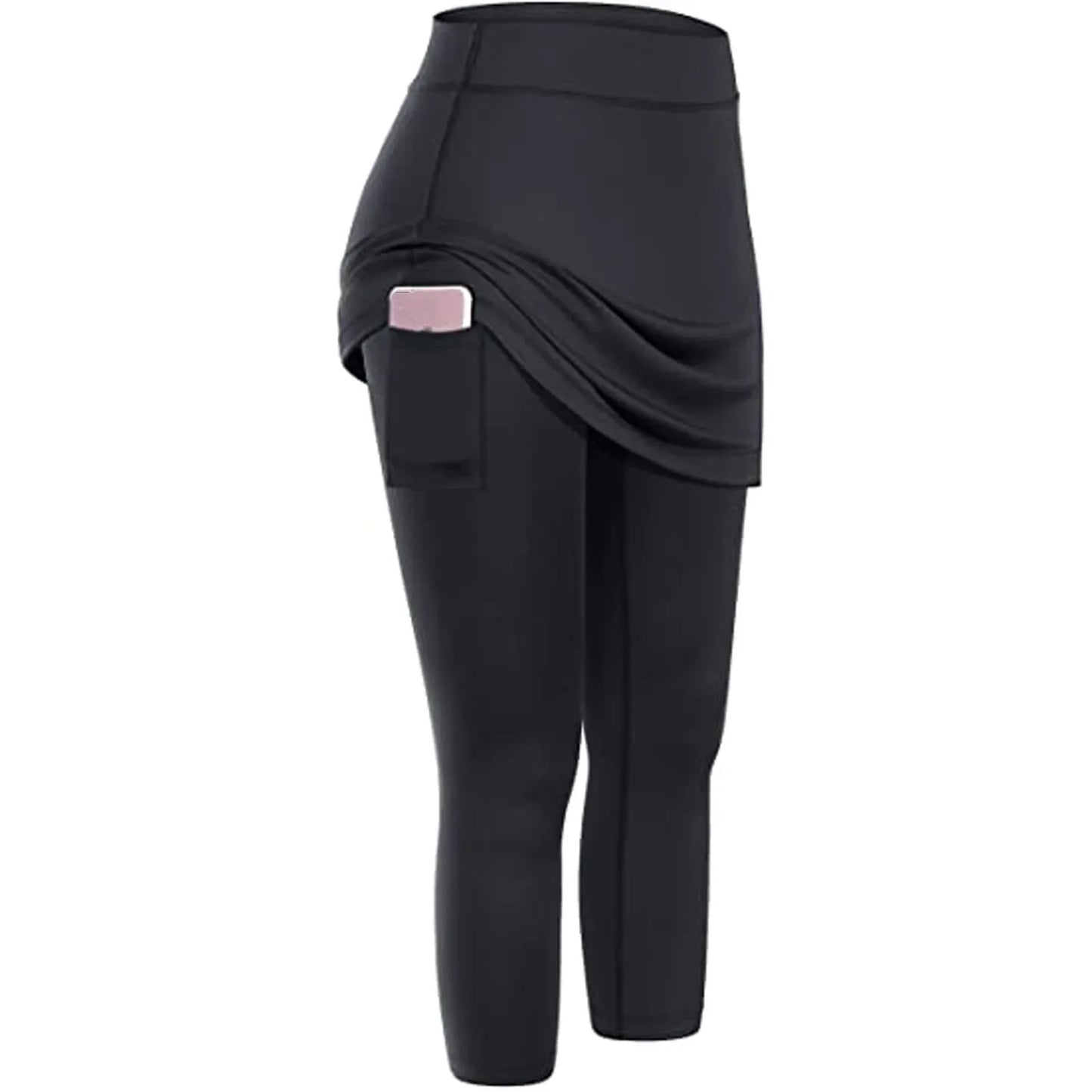 Yoga Leggings Mini Kleid Damen Hose Fitness Hosenrock Leggins Rock Tennisrock