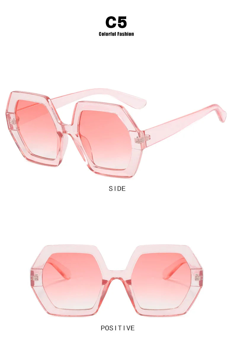 Damen Sonnenbrille Designer Luxus Brille Runde Übergröße Gläser Vintage UV400