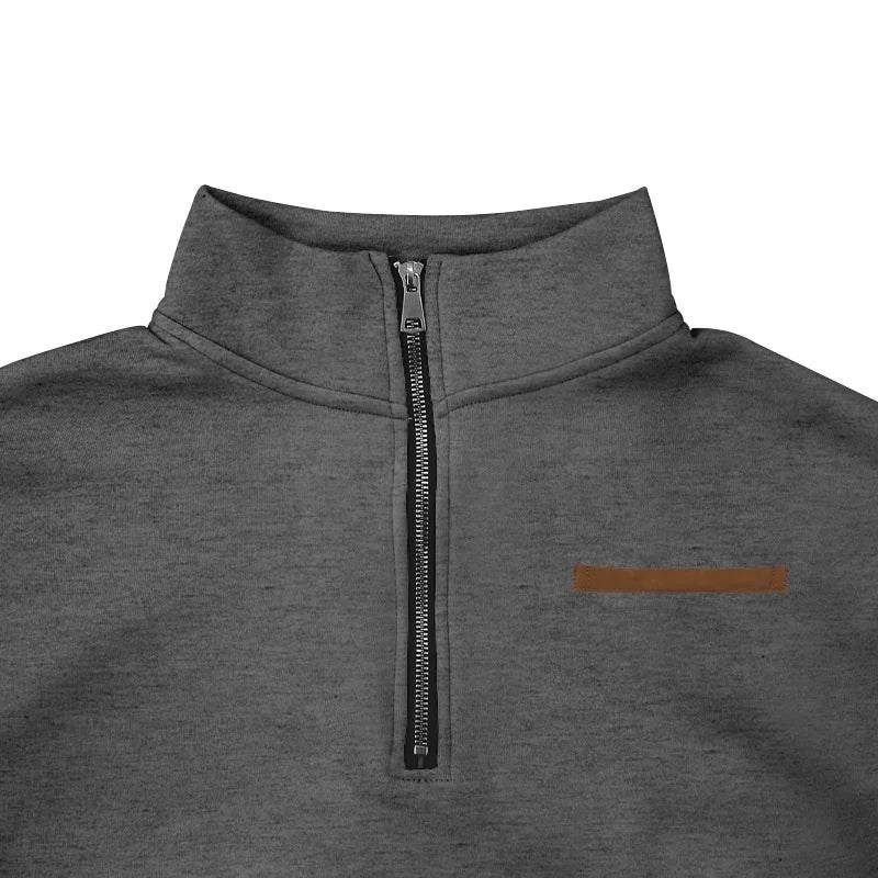 Herren Pullover Fleece Sweatshirt Troyer Pulli Sweater Stehkragen Langarmpulli