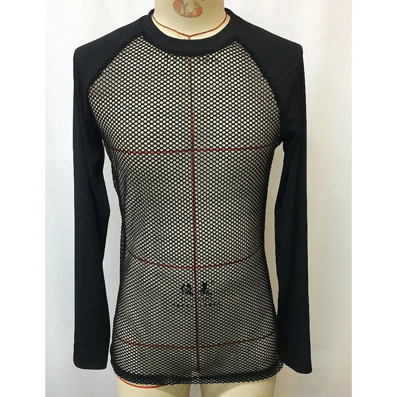 Fetisch Fashion Männer Oberteil Sexy Shirt Herren Body Hemd Transparent Clubwear
