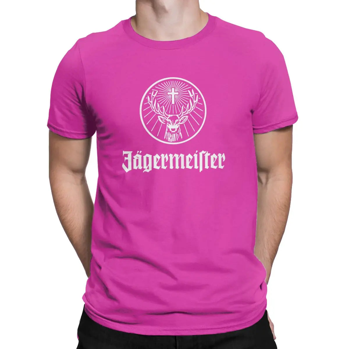 Fashion Herren Jägermeister T-Shirt Rundhals Unisex 100% Baumwolle Streetwear