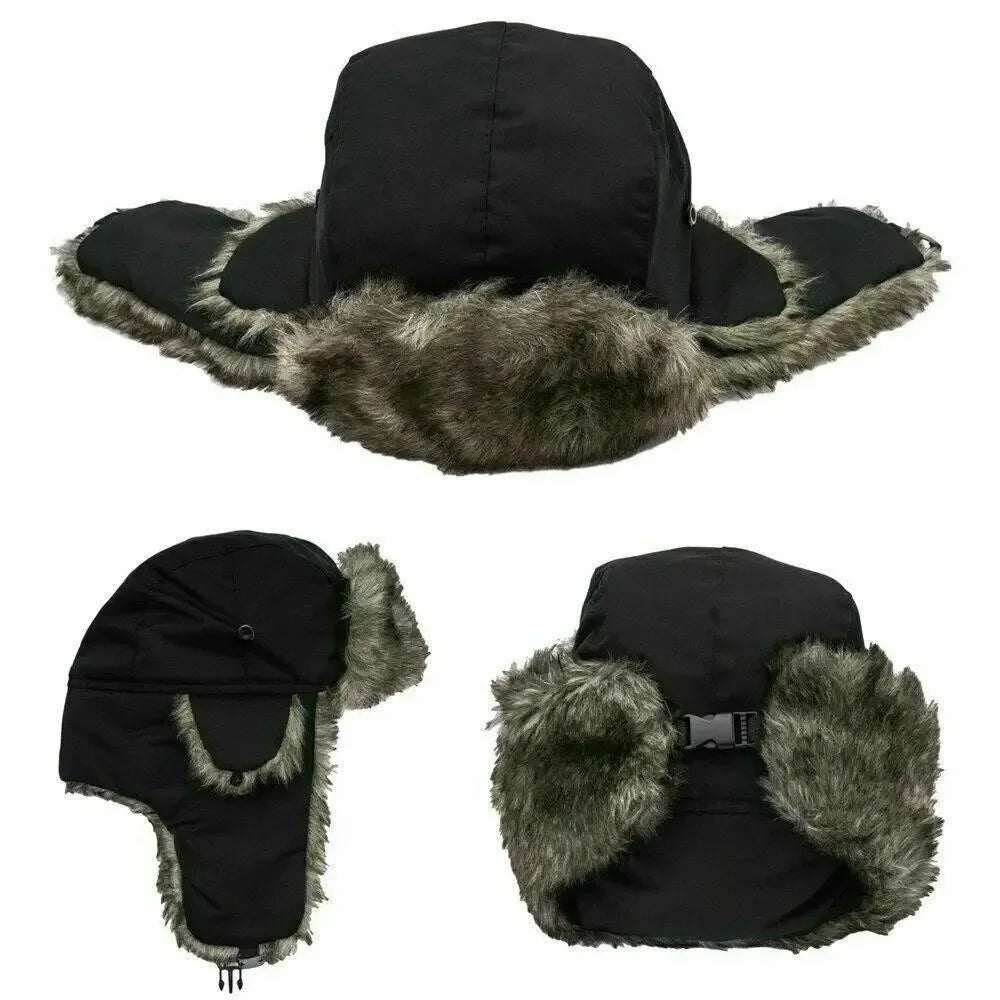 Fliegermütze Wintermütze Fellmütze Uschanka Pilotenmütze Mütze Ohrenmütze