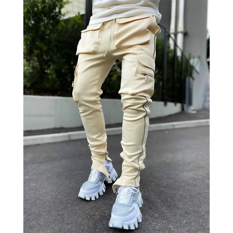 Herren Sporthose Jogger Jogginghose Sweatpants Trainingshose Cargo Hose mit Zip