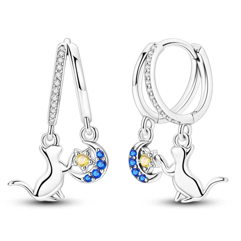 Creole Argento 925 Sterling Zirconi | Orecchini Eleganti Ipoallergenici Regalo