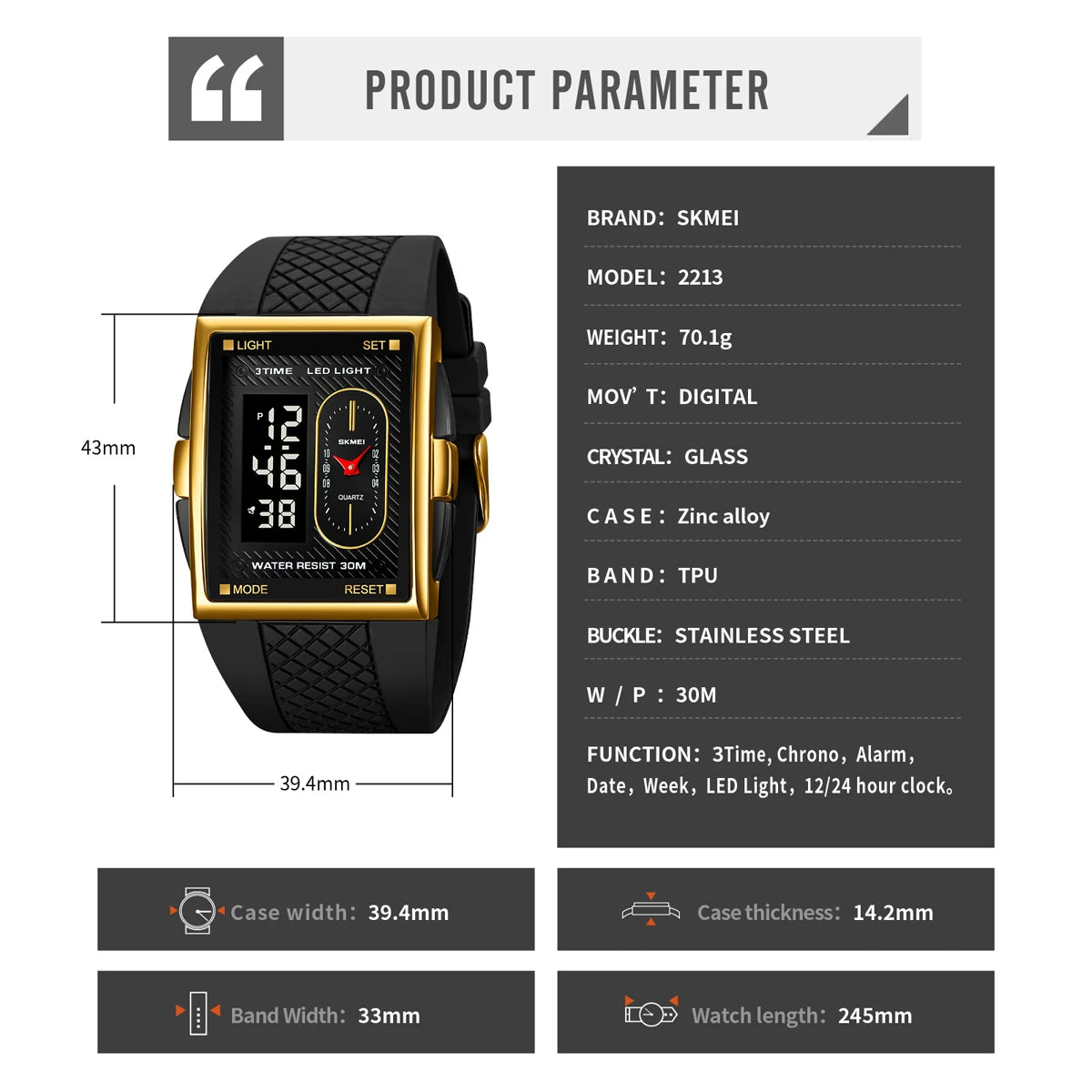 Herren Armbanduhr Digital Uhr Silber Edelstahl LED Quarzuhr Luxus Chronograph