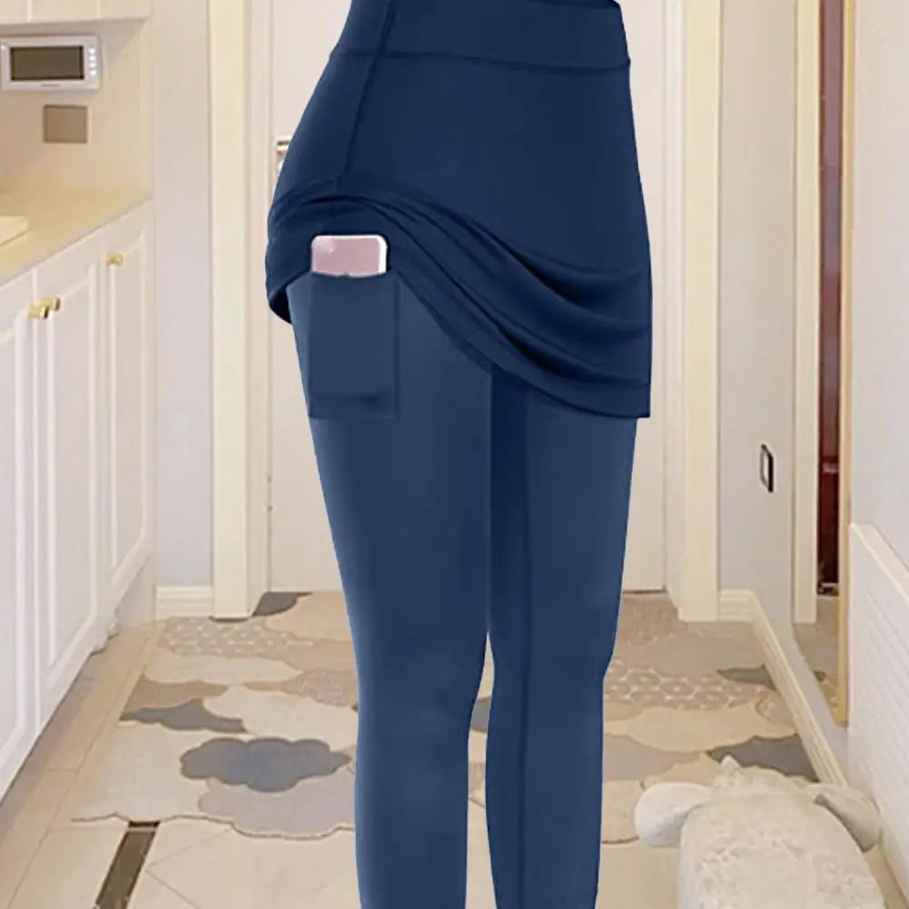 Yoga Leggings Mini Kleid Damen Hose Fitness Hosenrock Leggins Rock Tennisrock