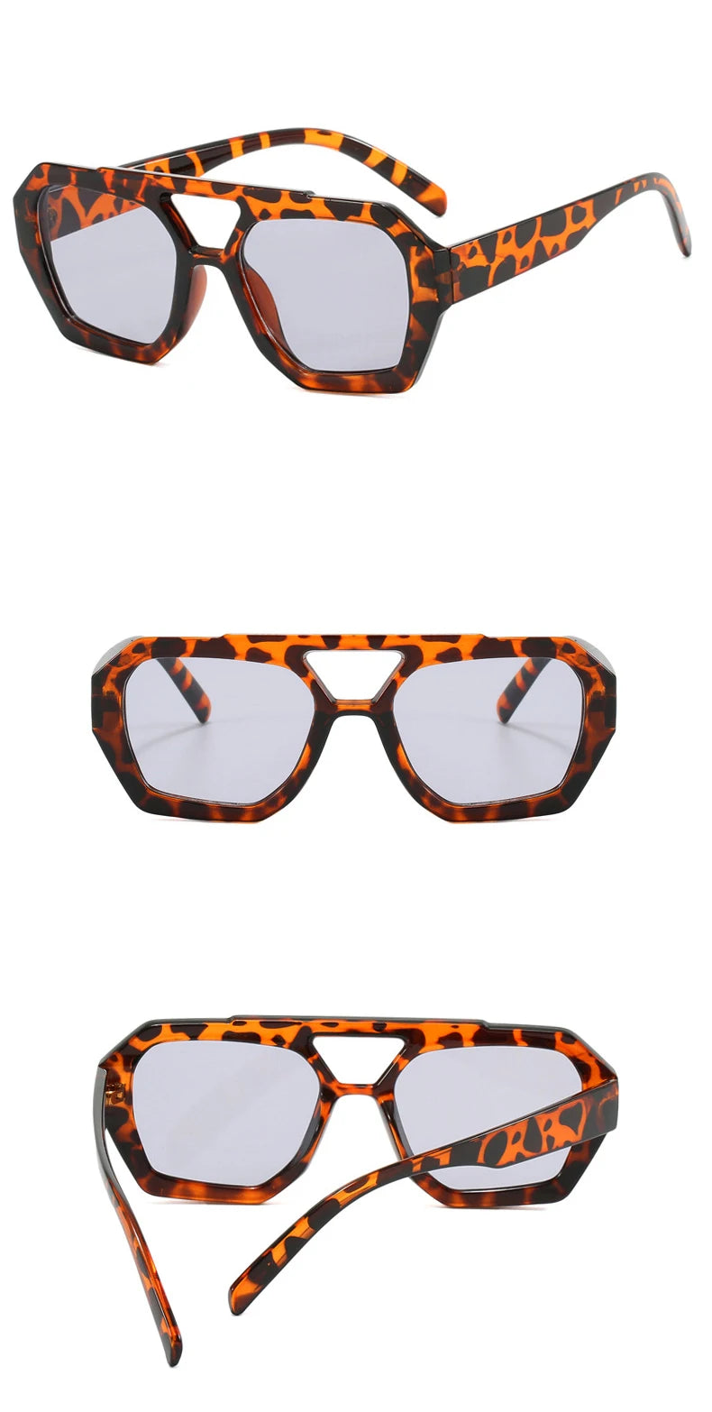 Damen Sonnenbrille Designer Luxus Brille Quadratische Übergröße Gläser Vintage