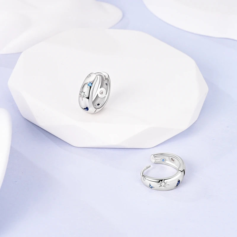 Orecchini a Cerchio in Argento 925 Sterling con Zirconi | Creole Brillantini