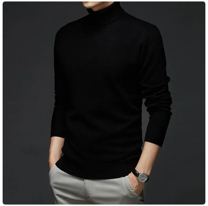 Herren Rollkragen Pullover Sweatshirt Leichter Pulli Sweater Shirt Langarmshirt