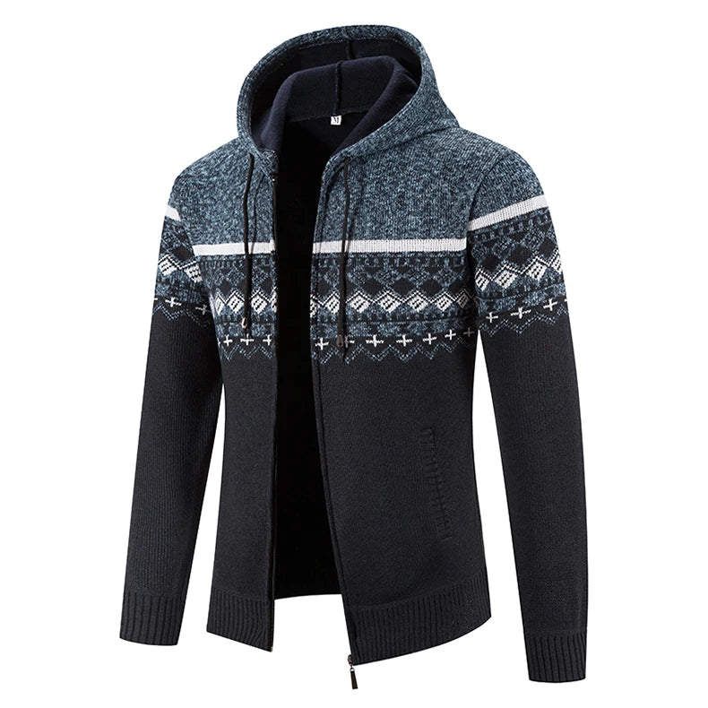 Herren Herbst Jacke Übergangsjacke Warme Sweatjacke Zipper Sweater Strickjacke