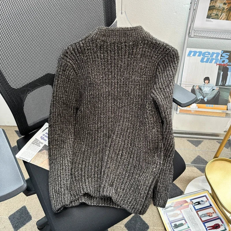 Herren Pullover Sweatshirt Leichter Pulli Sweater Langarm Shirt Strickpullover
