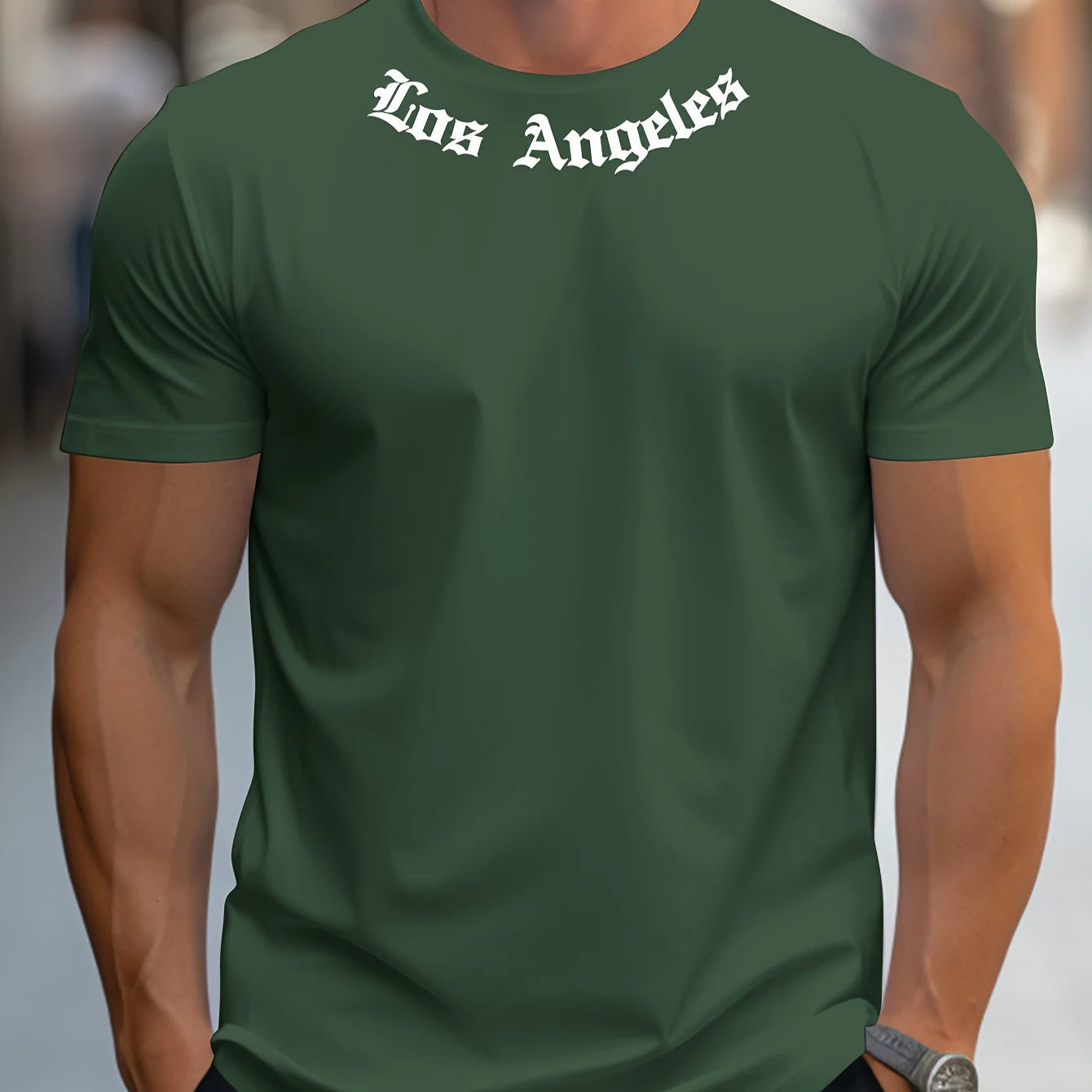 Herren T-Shirt Los Angeles Shirt Rundhals Streetwear Tank Top Hemd Polohemd