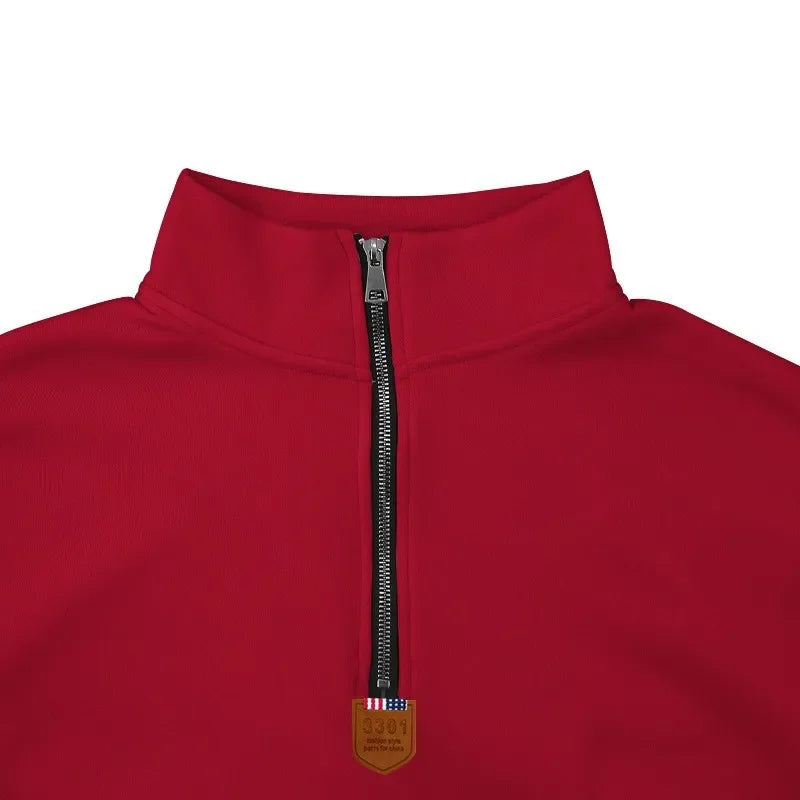 Herren Pullover Sweatshirt Troyer Pulli Sweater Stehkragen Zipper Langarmpulli