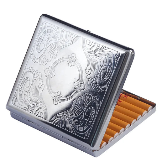 Zigarettenetui Mini Etui 20 Zigaretten Dose Metall Box Kunst Leder Tabakdose Neu