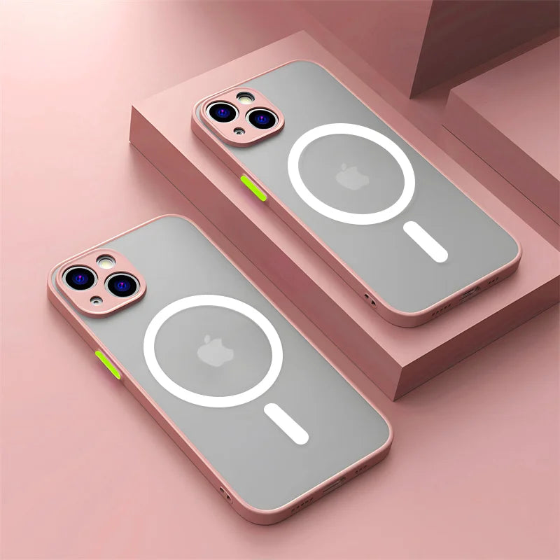 Custodia Cover Magsafe cellulare per iPhone 13 14 15 16 pro max Silicone Bumper