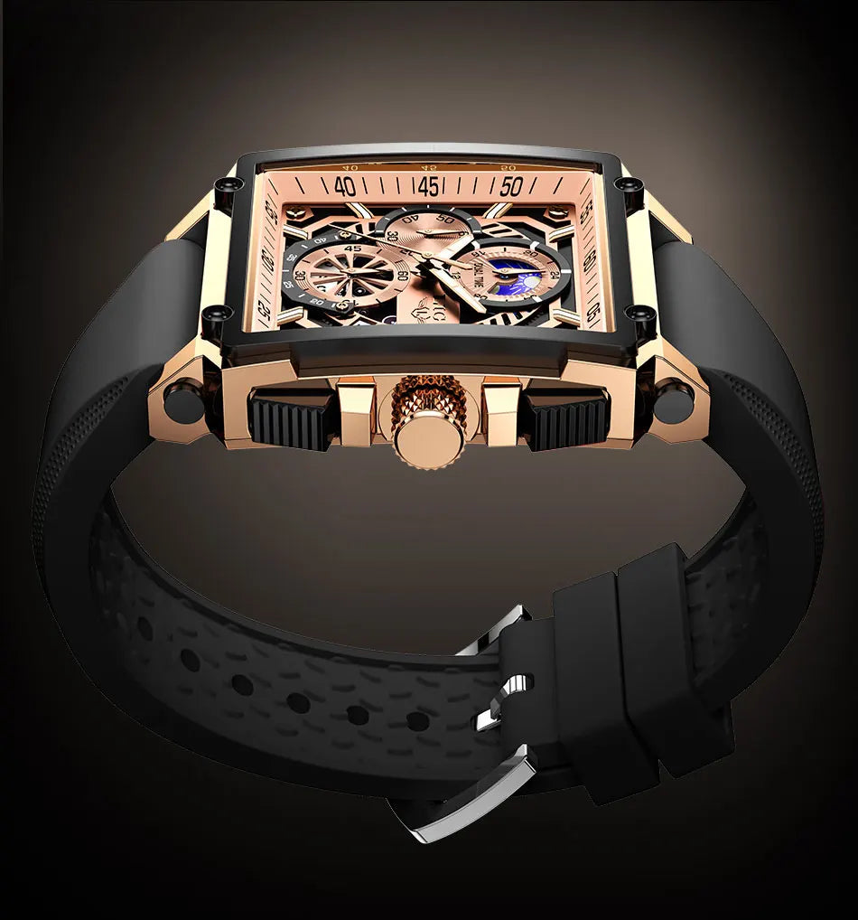 Orologio Uomo Quarzo Acciaio Inossidabile Orologio digitale Cronografo sportivo